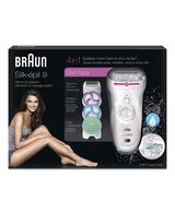 Silk Epil 9 Wet/Dry Epilator 4 in 1 Hair Removal and Exfoliation System with 6 extras